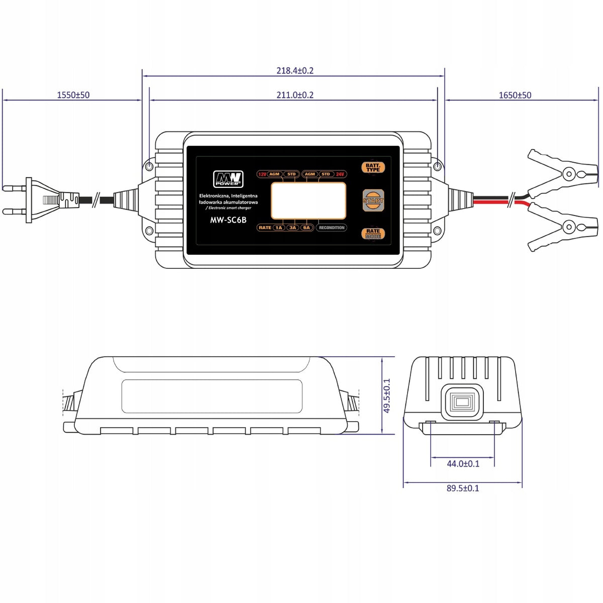 Motorcycle Rectifier Microprocessor Intelligent 12V 24V 6A Batteries included no