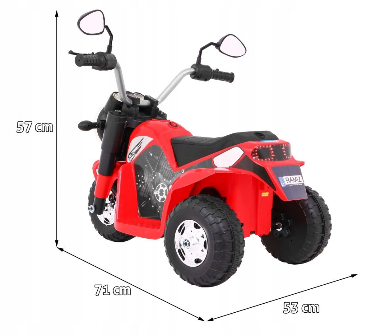Motorcycle Scooter Chopper 1 Motor 6V Sounds Light Red Brand Bemi Toys