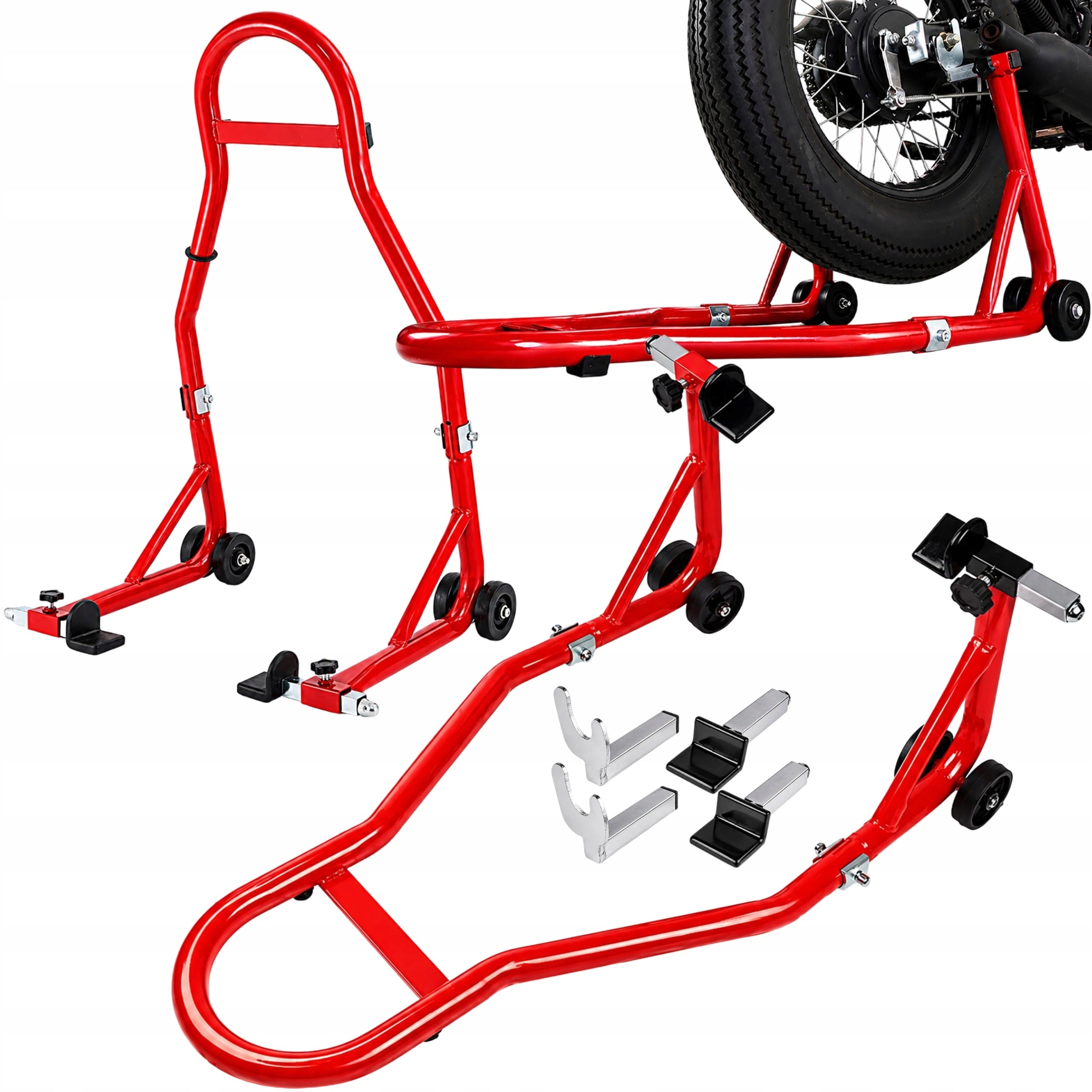 Motorcycle Stand Service Lift Front Rear Adjustable 450kg 2 Types Manufacturer code Stojak motocyklowy 450kg PauEr