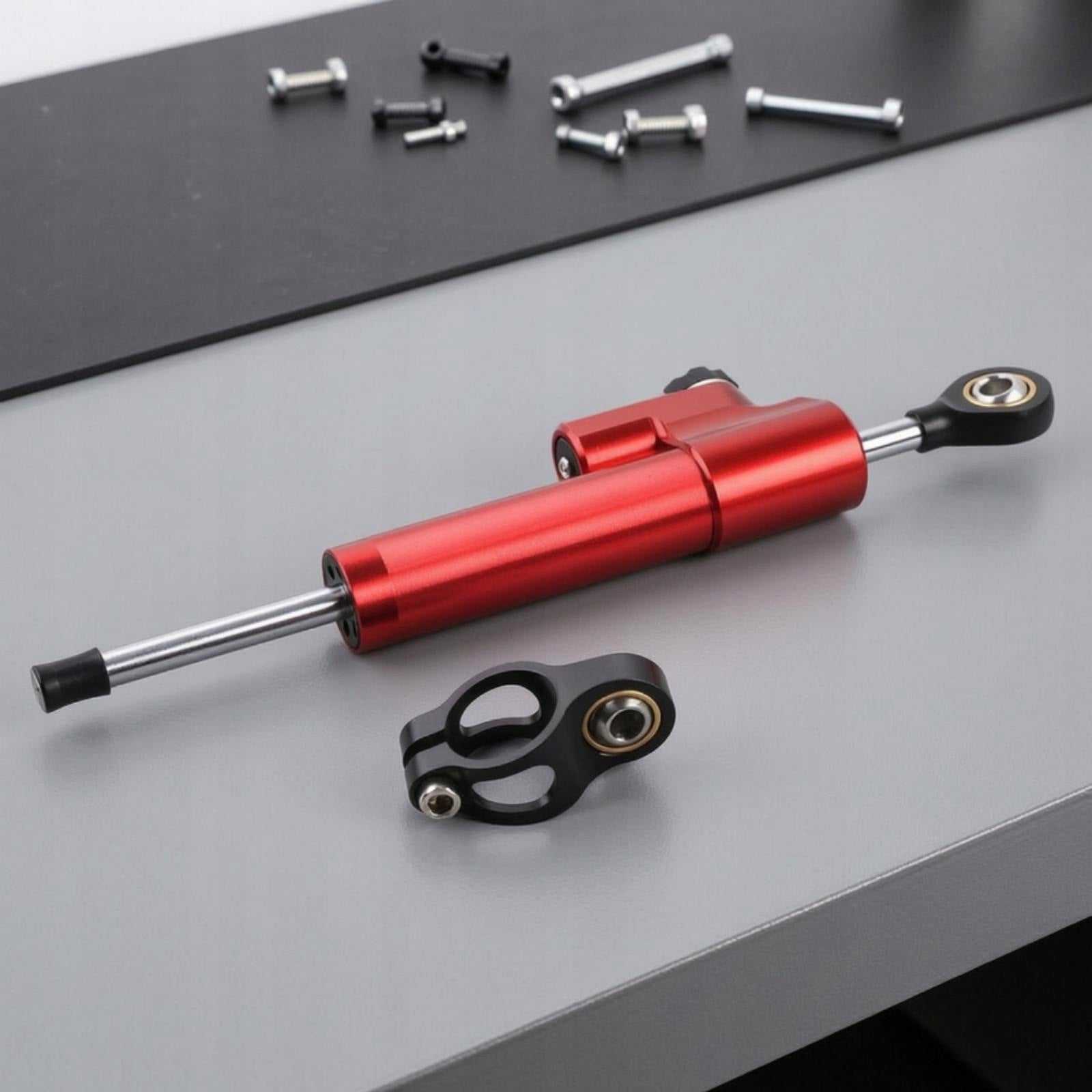 Motorcycle Steering Damper Heavy Duty Motorcycle Steering Titanium Black Packaging status original