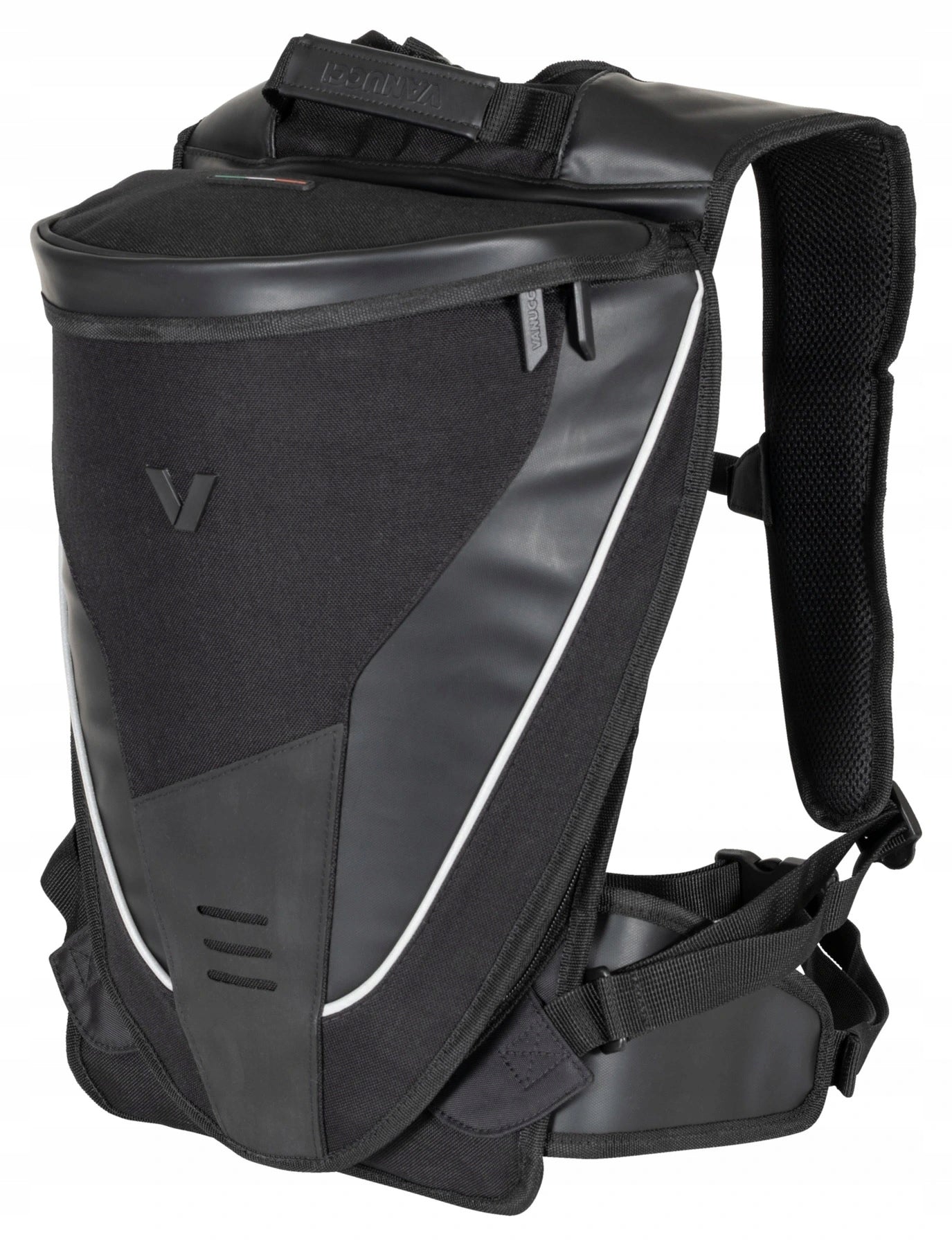 Motorcycle backpack Vanucci rigid hump waterproof strong material 18l