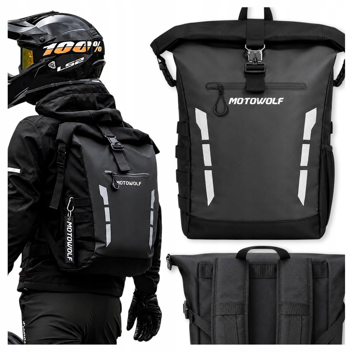 Motorcycle backpack waterproof 20L for motorbike sports bike roomy bag