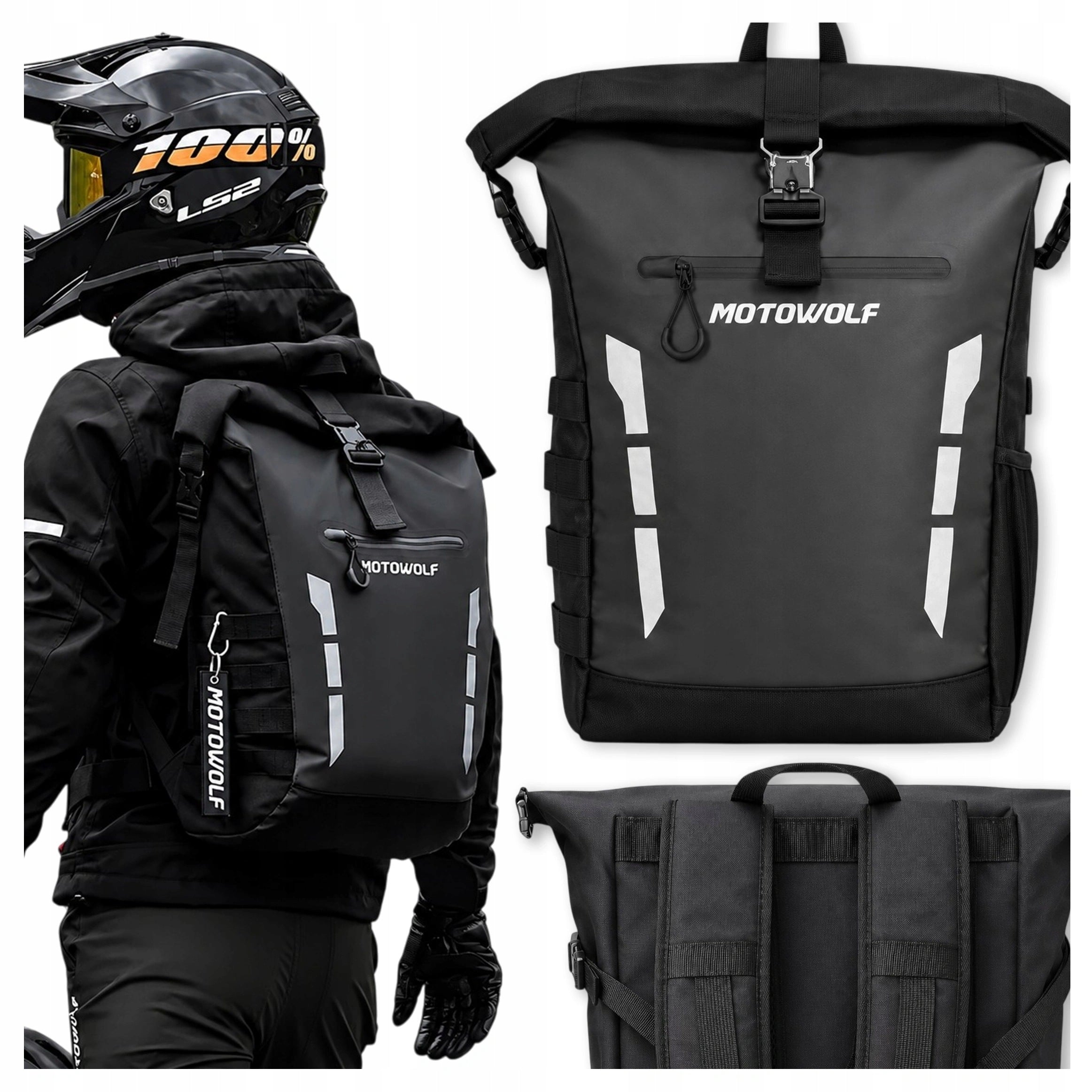Motorcycle backpack waterproof 20L for motorbike sports bike roomy bag