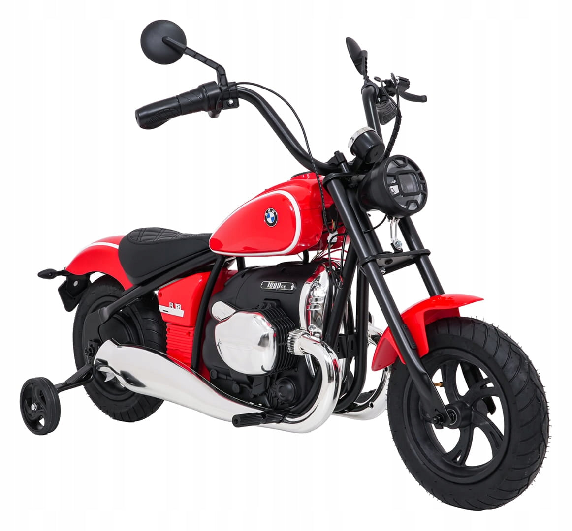 Motorcycle battery for children BMW R18 Red side wheels LED audio Maximum speed 8 km/h