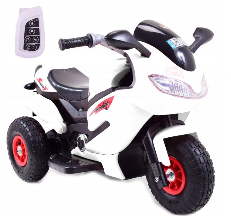 Motorcycle battery for children + pumped wheels + exhaust + PILOT