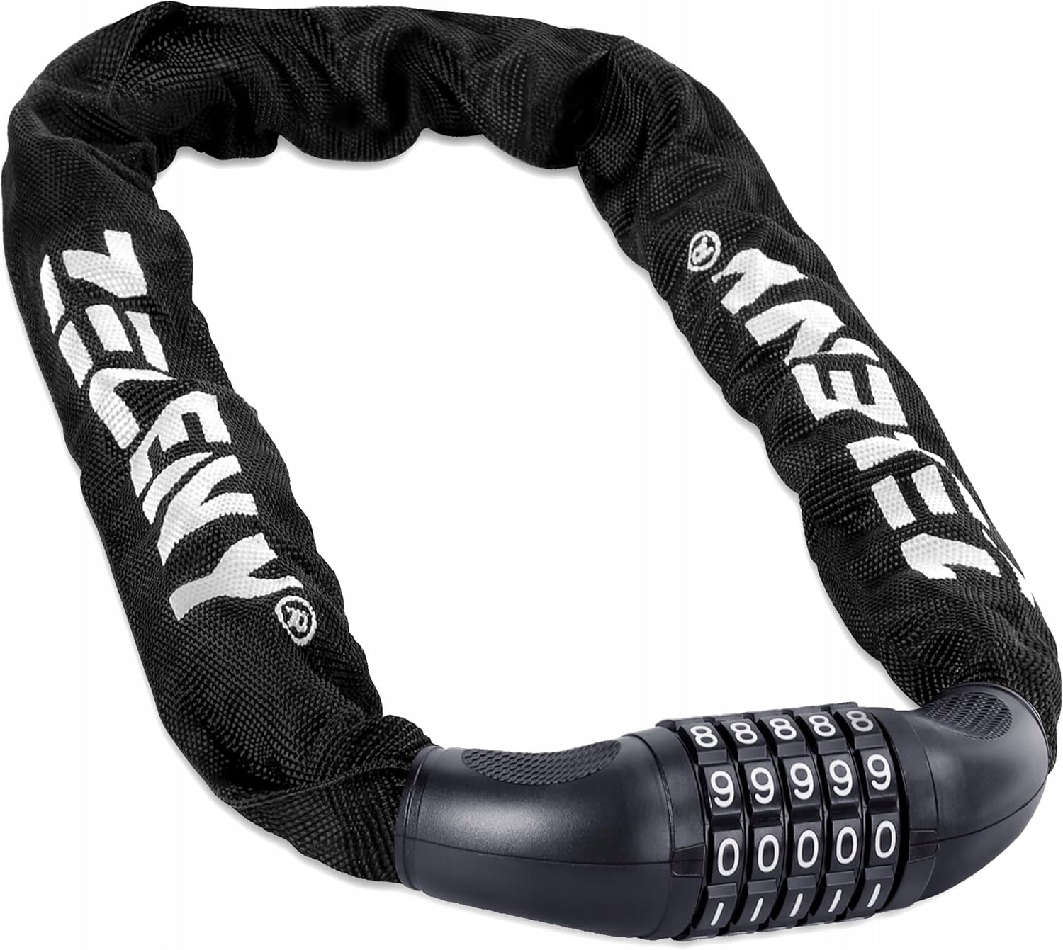 Motorcycle bicycle lock combination security 5-digit chain 90 cm