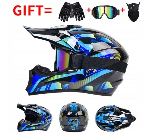 Motorcycle cross helmet S matt with deflector and visor