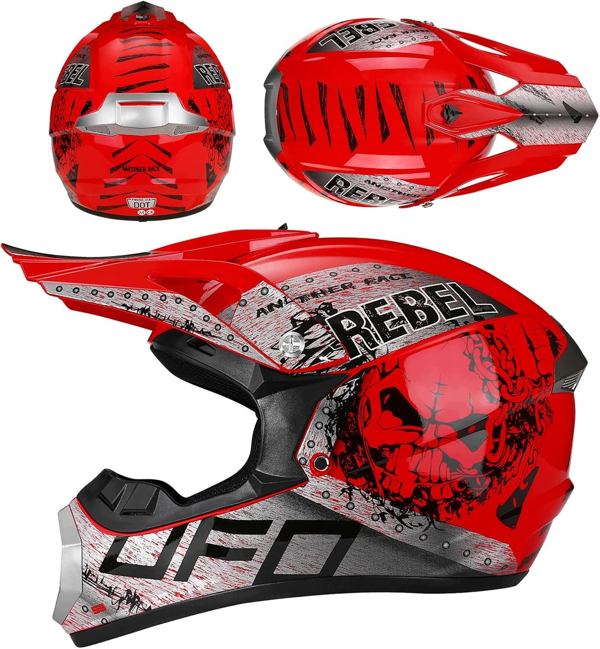 Motorcycle cross helmet for children 5-15 years GOGGLES GLOVES 52-53CM S Packaging status original