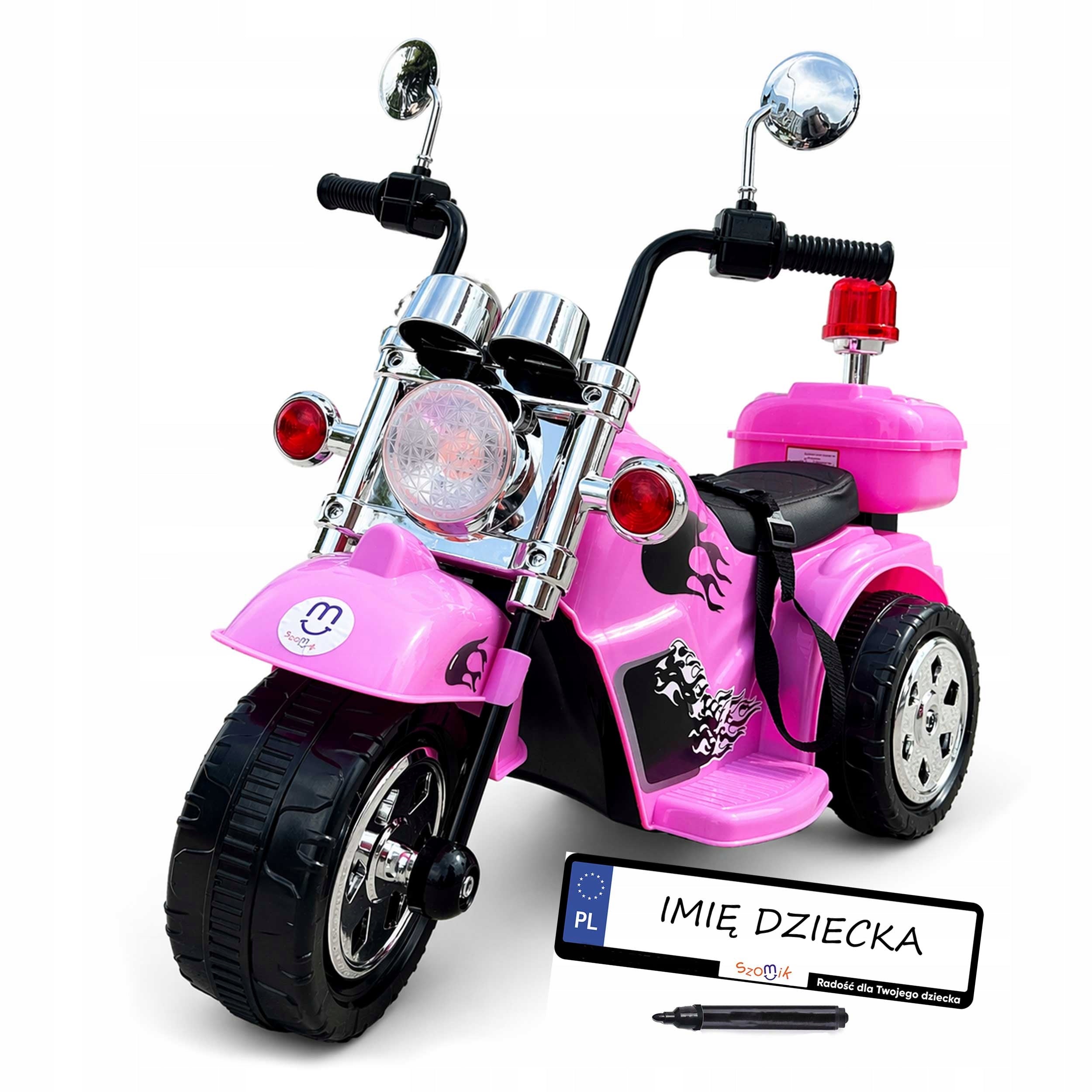 Motorcycle for children's battery + chest + rooster+ belts Soft seat