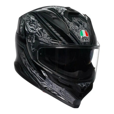 Motorcycle helmet AGV K7 DAMASCUS BLACK/SILVER black silver FREEBIES Manufacturer AGV