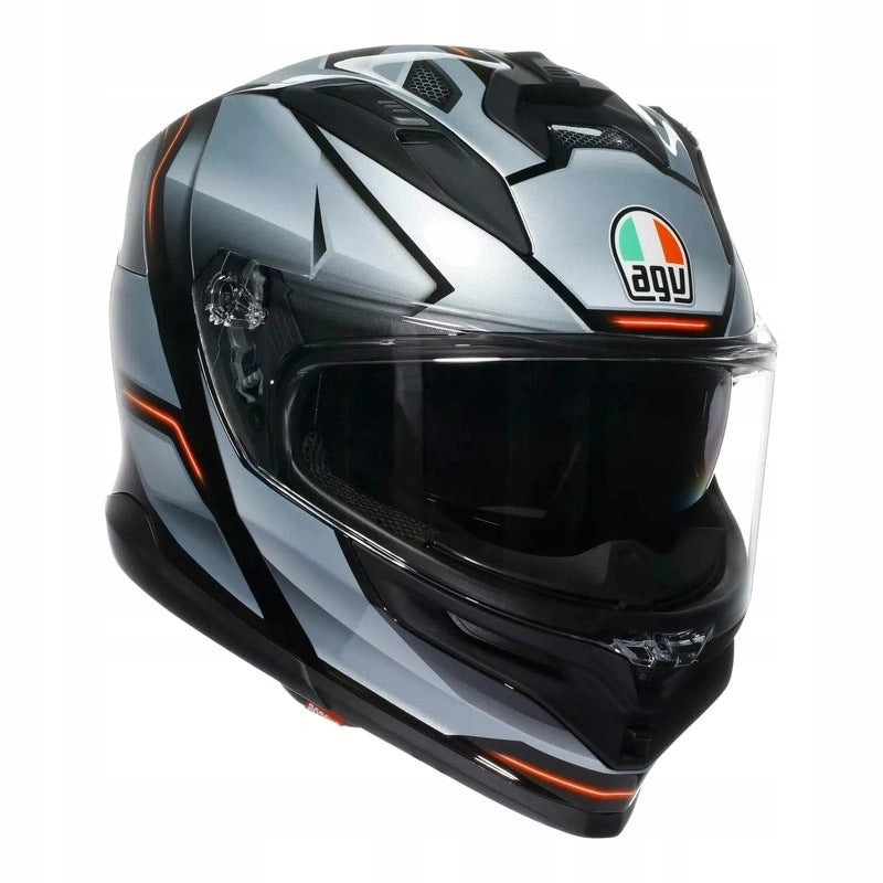 Motorcycle helmet AGV K7 JAEGER BLACK/SILVER black silver FREEBIES
