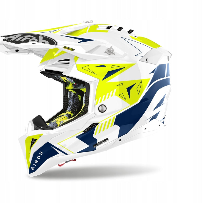 Motorcycle helmet Airoh Aviator 3 Spin r. S white-yellow