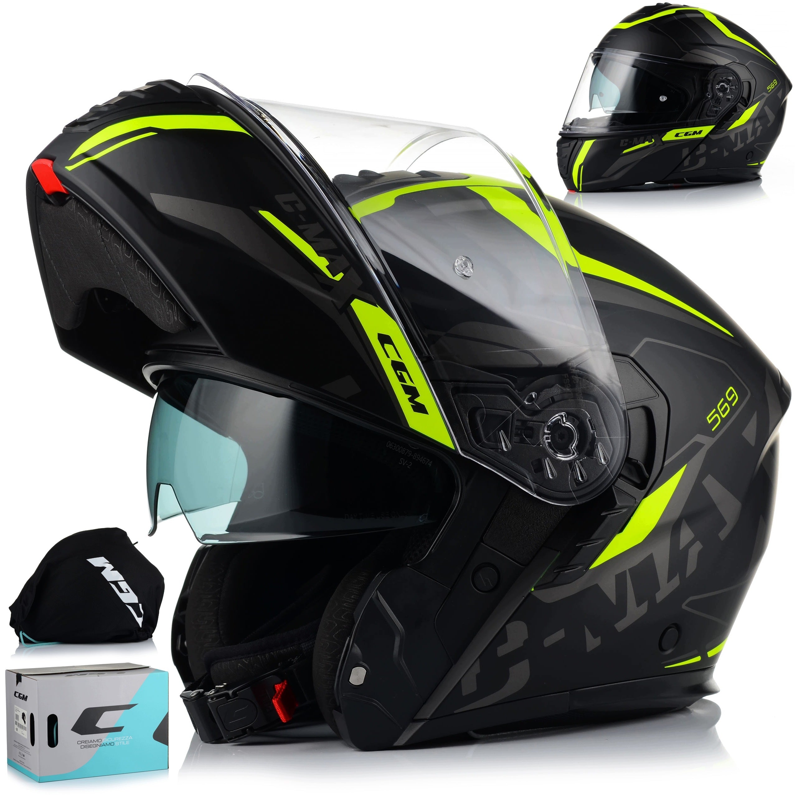Motorcycle helmet | CGM 569G C-MAX | jaw P/J pinlock system + BLENDA