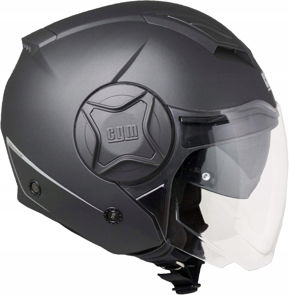 Motorcycle helmet CGM Demi-Jet L 59cm black mat Durable Lightweight