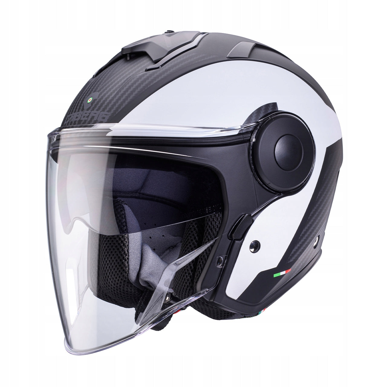 Motorcycle helmet Caberg Soho Milano black matt/white XL Packaging status original