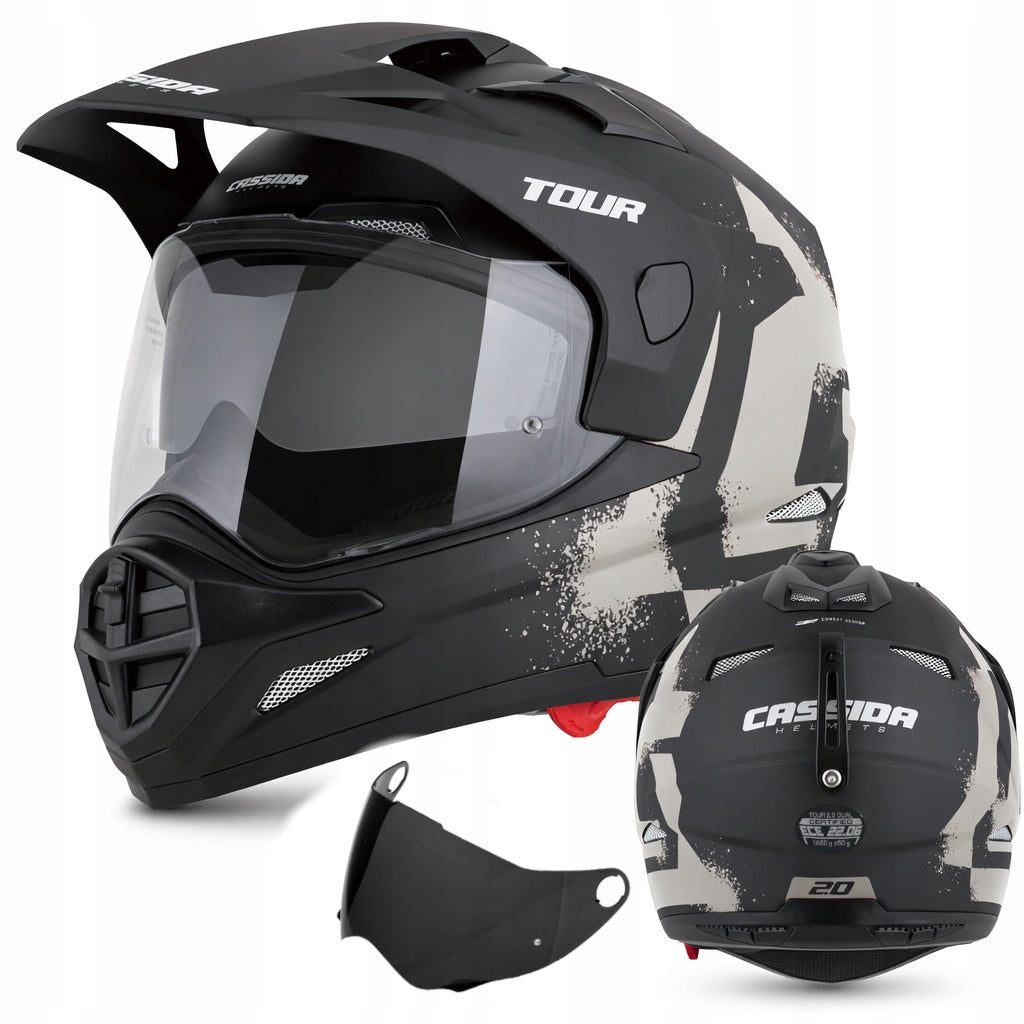 Motorcycle helmet Cassida Tour 2.0 Crew XS enduro blend 2 x glass EC E22.06