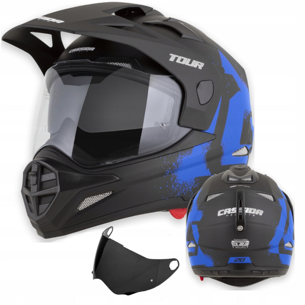 Motorcycle helmet Cassida Tour Crew XS under intercom blend 2 windows ECE 22.06