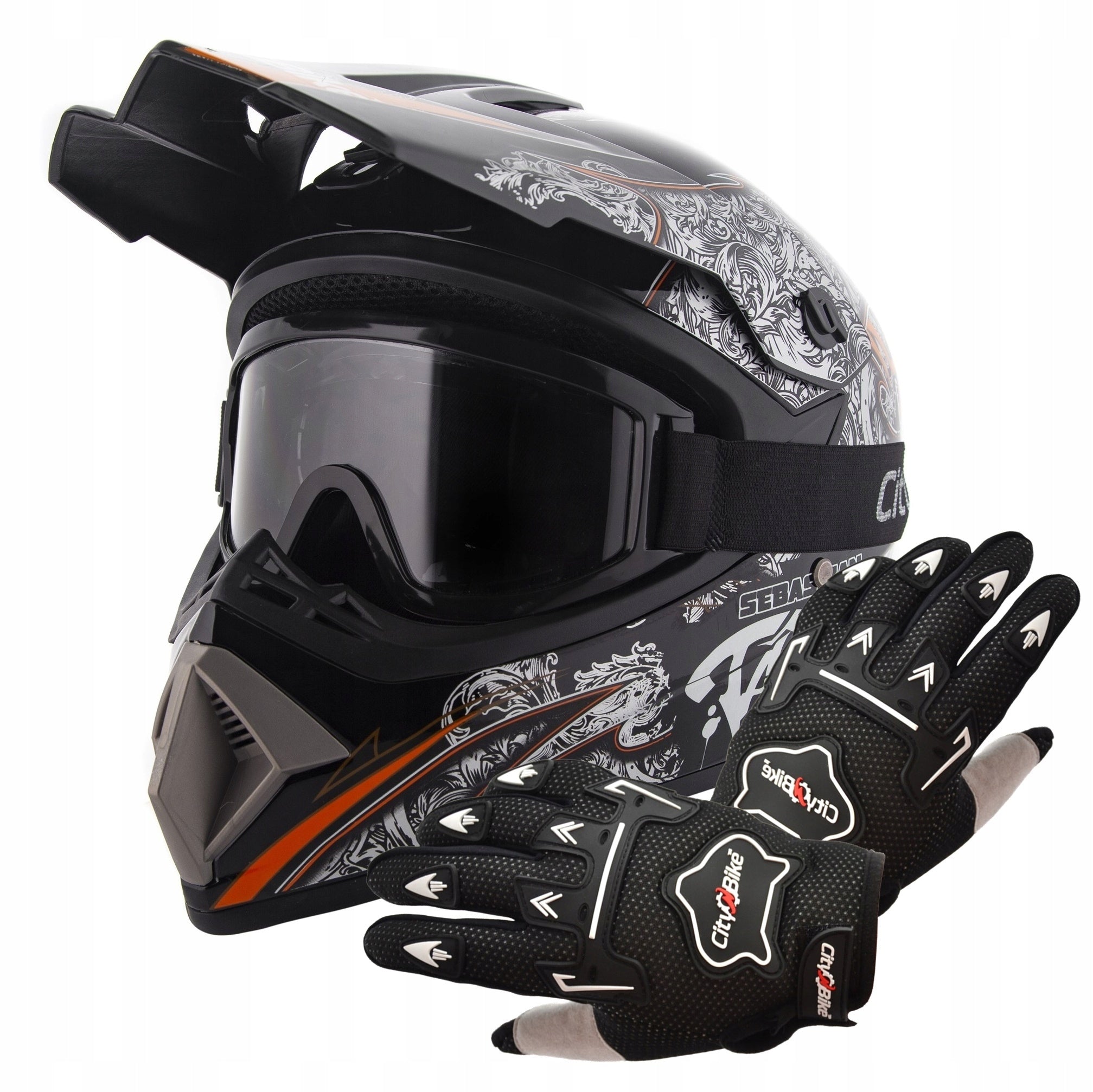 Motorcycle helmet City-Bike Tatan MD-905 r. S black and white