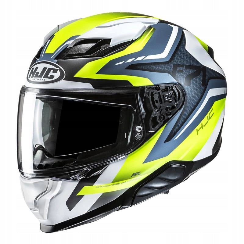 Motorcycle helmet HJC F71 FES YELLOW/BLUE yellow blue FREEBIES