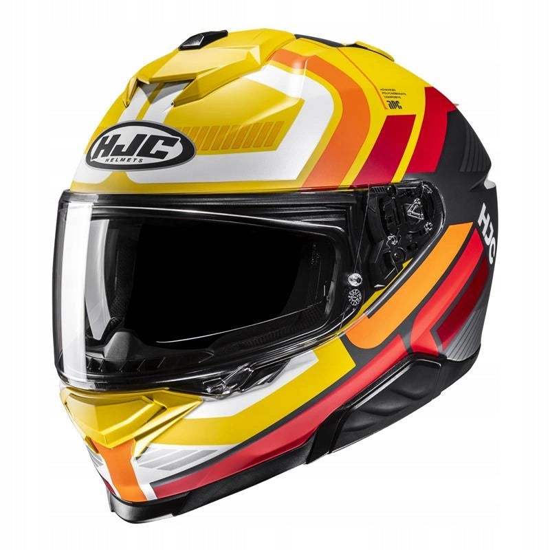 Motorcycle helmet HJC I71 VIZ YELLOW/RED yellow red + pinlock FREEBIES