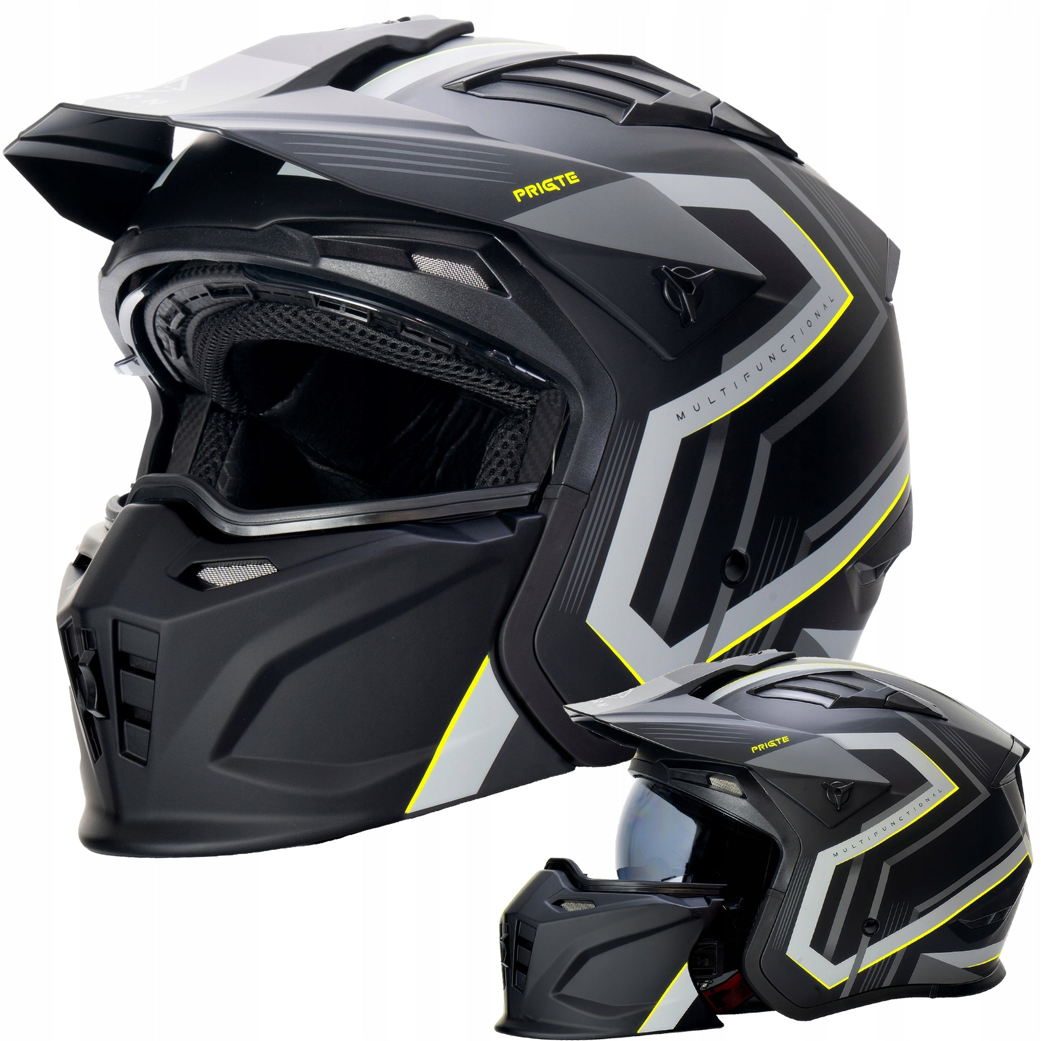 Motorcycle helmet HORN MultiX S 55-56 detachable jaw for intercom ECE22-06