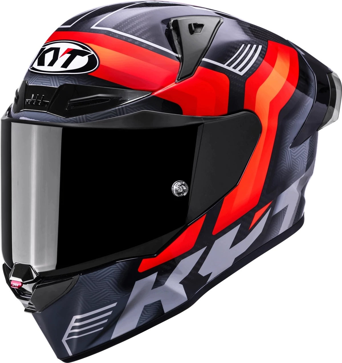 Motorcycle helmet KYT R1R CARBON ACCELERATOR RED E06 L