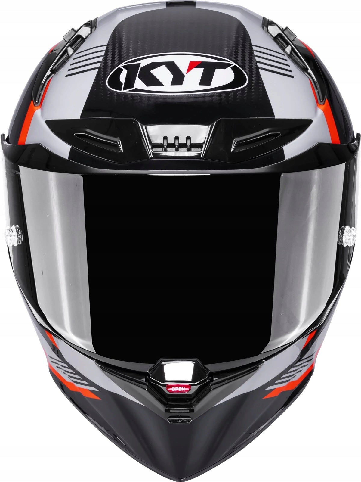 Motorcycle helmet KYT R1R CARBON ZONE ORANGE E06 M Size M