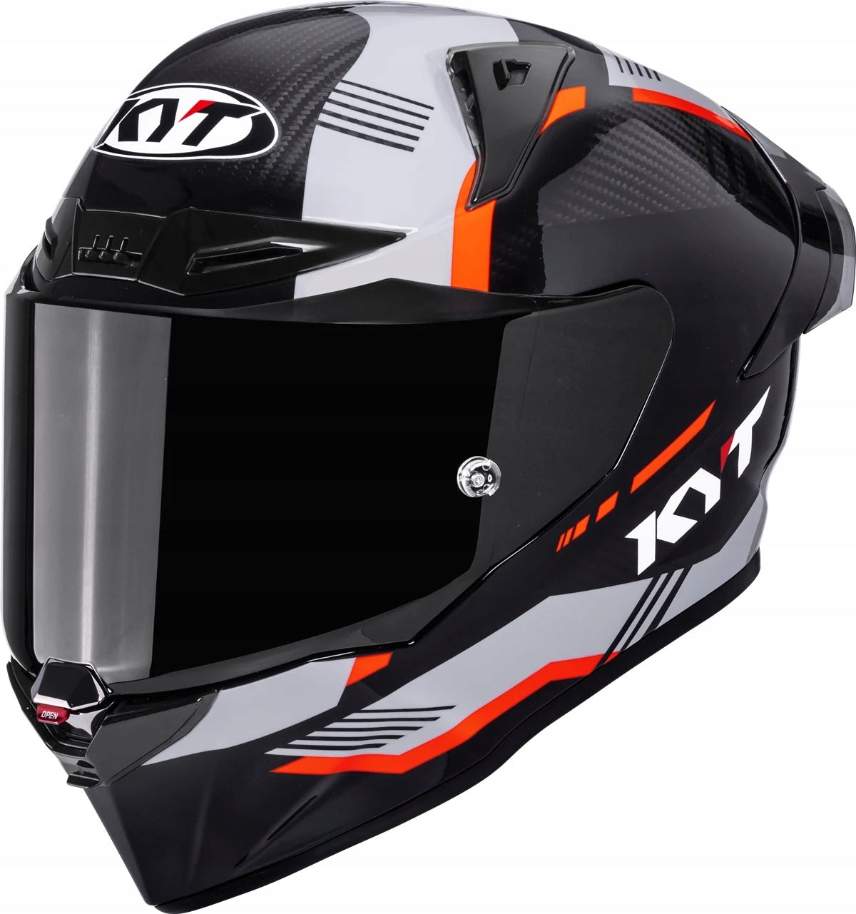Motorcycle helmet KYT R1R CARBON ZONE ORANGE E06 M