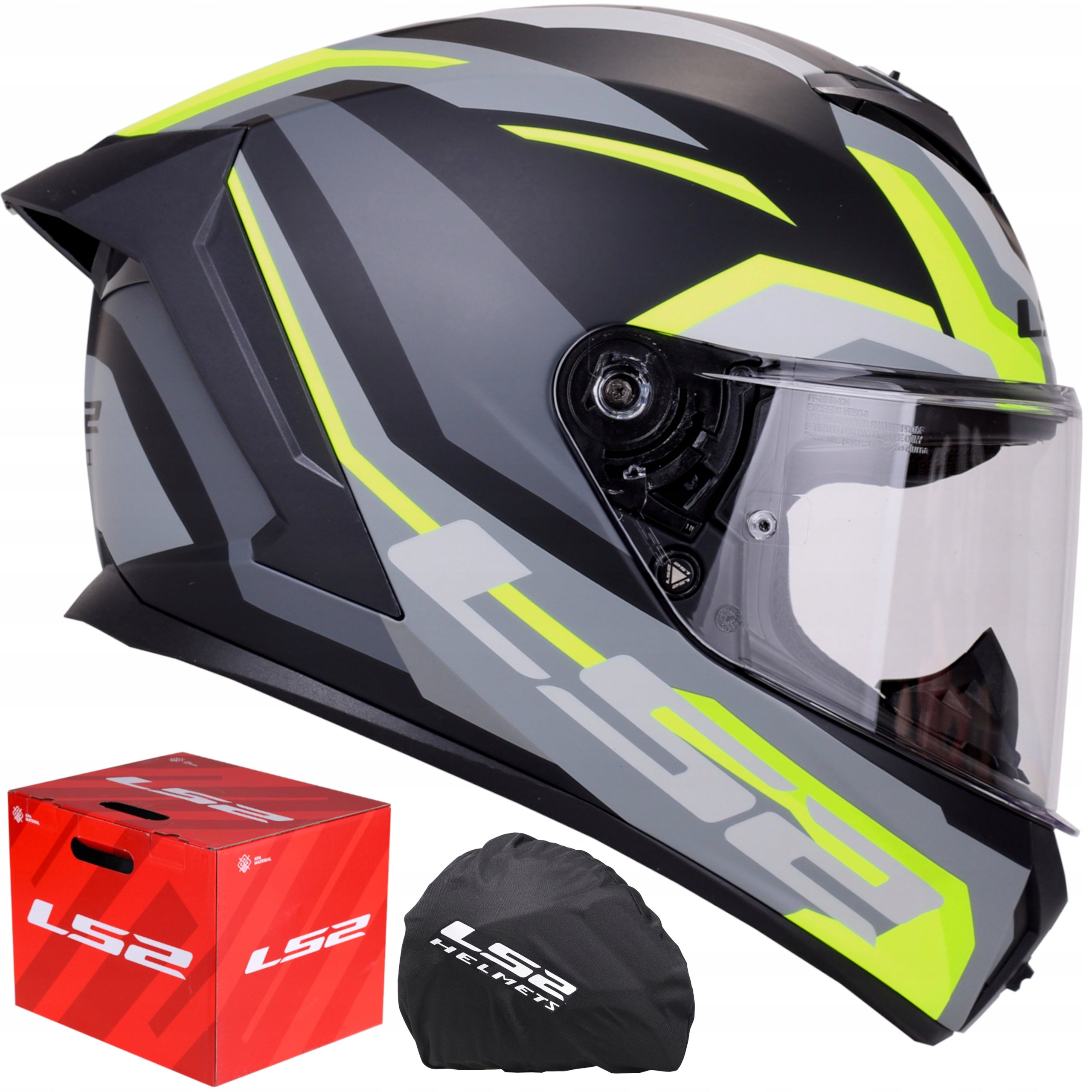 Motorcycle helmet LS2 Rapid III FF820 Hyper fluo SYSTEM PINLOCK ECER 22.06