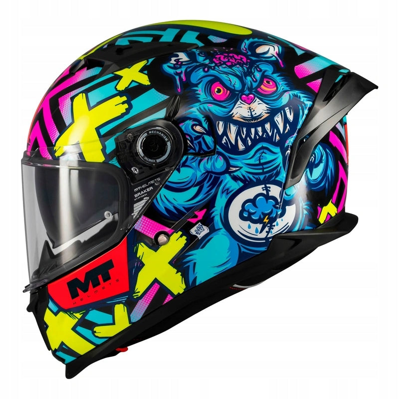 Motorcycle helmet MT BRAKER SV CRAZY TEDDY SUNSCREEN BLEND FREEBIES
