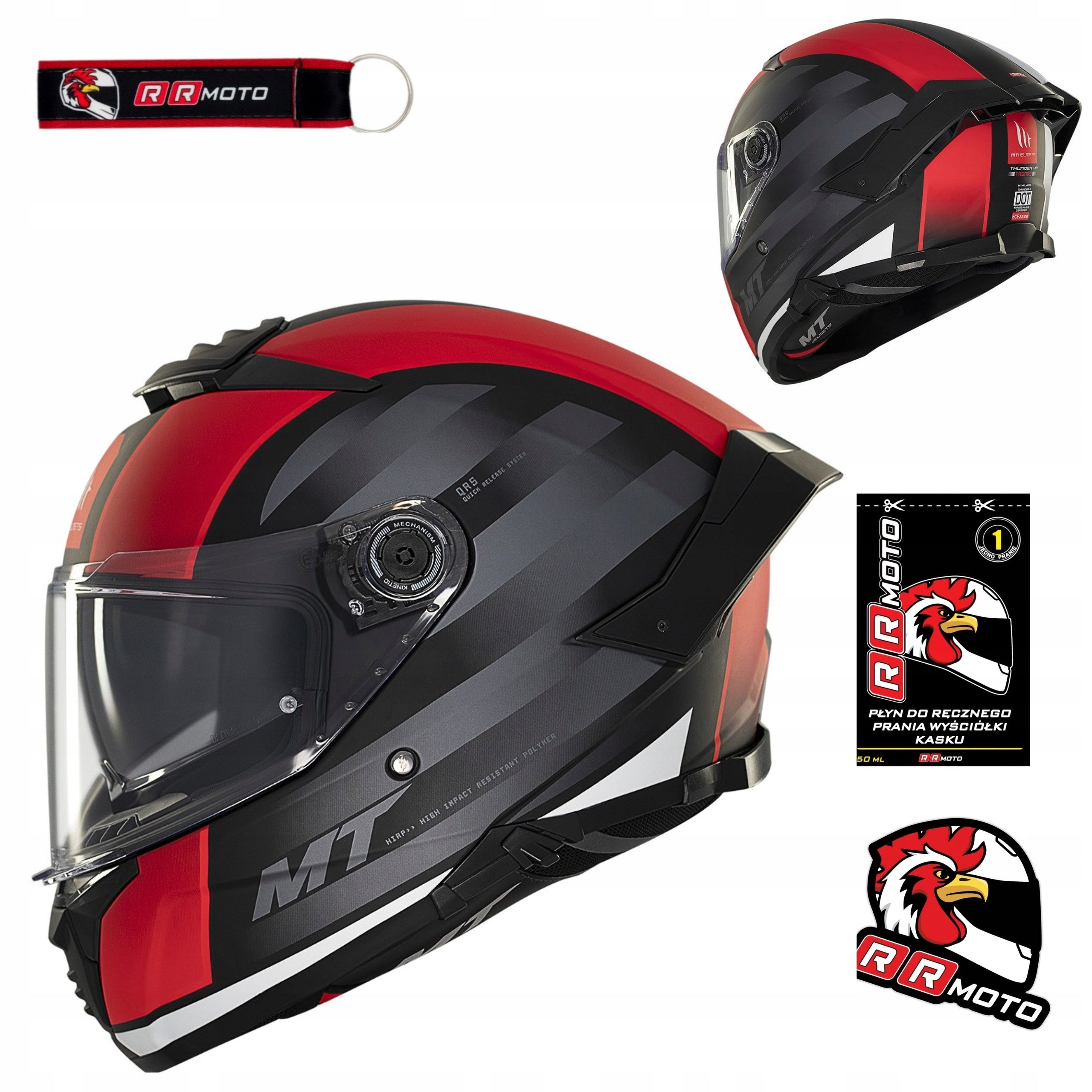 Motorcycle helmet MT THUNDER 4 SV THREADS MATT RED red