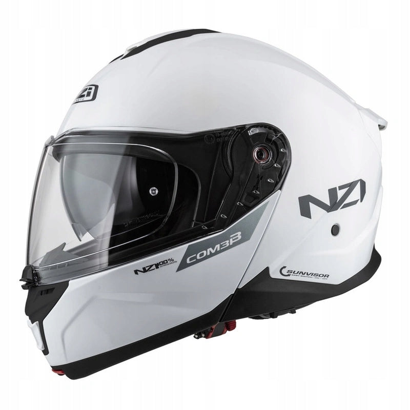Motorcycle helmet NZI COMBI 3 DUO WHITE white FREEBIES