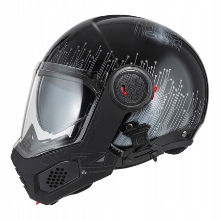 Motorcycle helmet NZI MINIMOD META BLACK SILVER black silver FREEBIES Manufacturer NZI