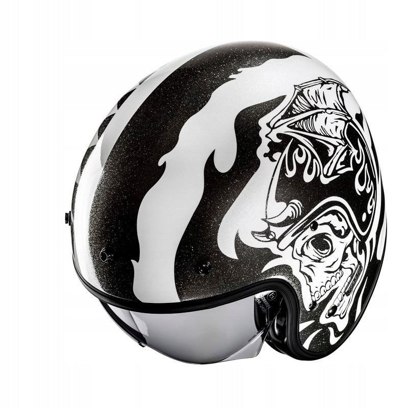 Motorcycle helmet OPEN,CHOPPER Hjc V31 Flame White Black L Manufacturer's catalog number V31_FLA-MC5_L