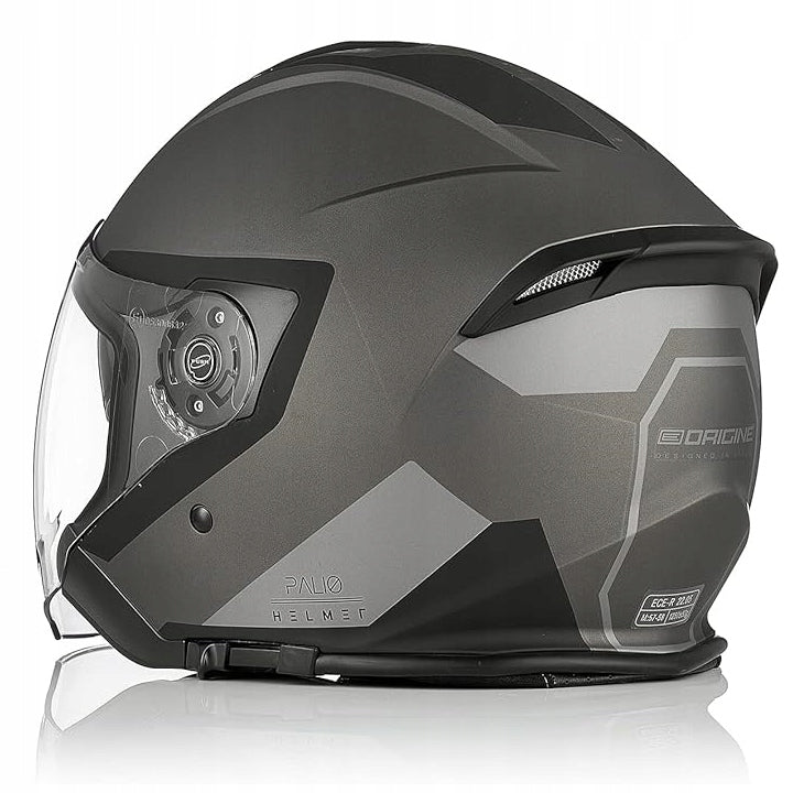 Motorcycle helmet ORIGINE Palio Roz.M Titanium matt black with visor 57-58cm Packaging status original