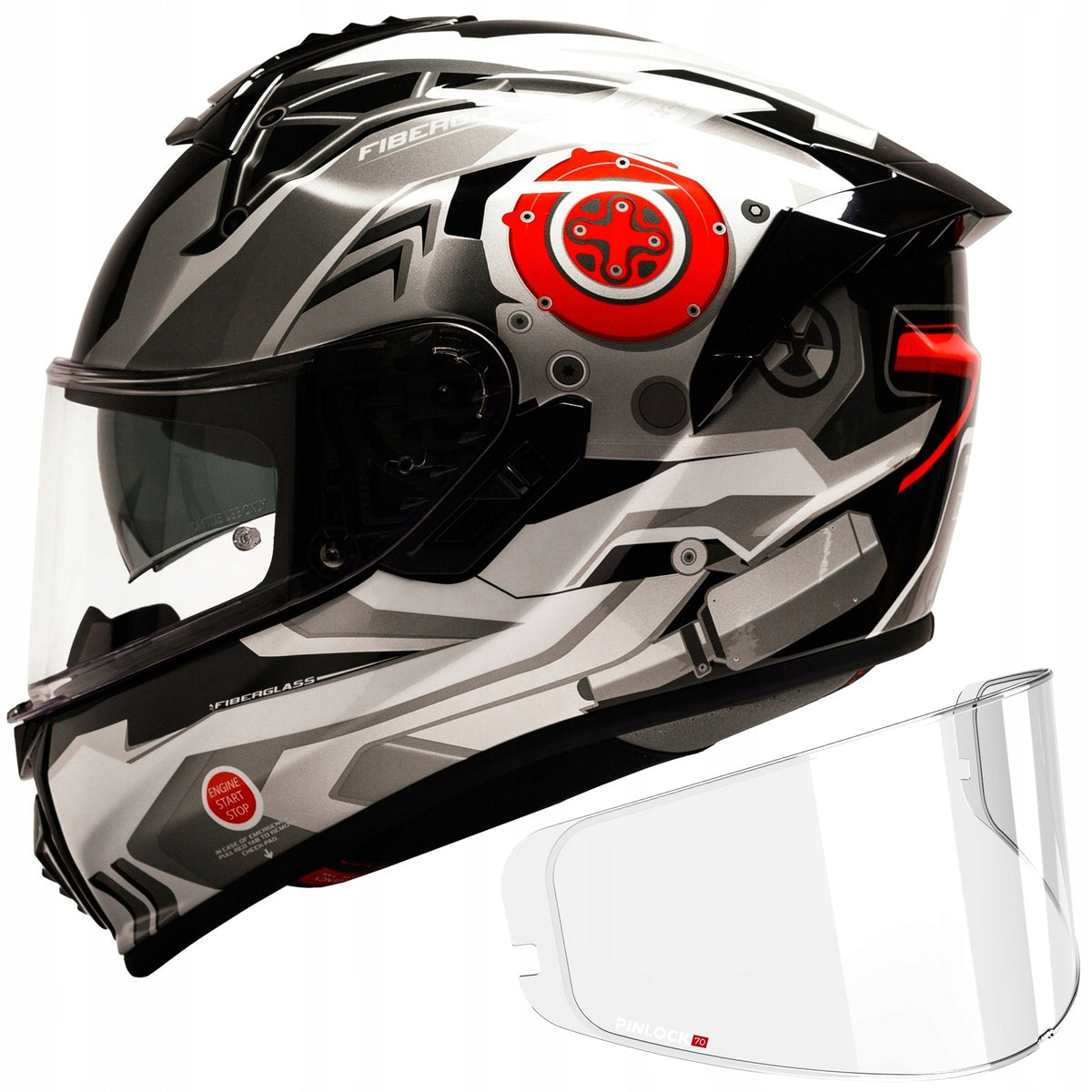 Motorcycle helmet ROXAR RX-ONE SAS FIBERGLASS size XL + PINLOCK 70