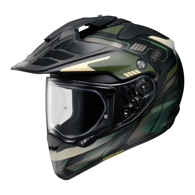 Motorcycle helmet SHOEI HORNET-ADV06 INVIGORATE TC-4 black green FREEBIES
