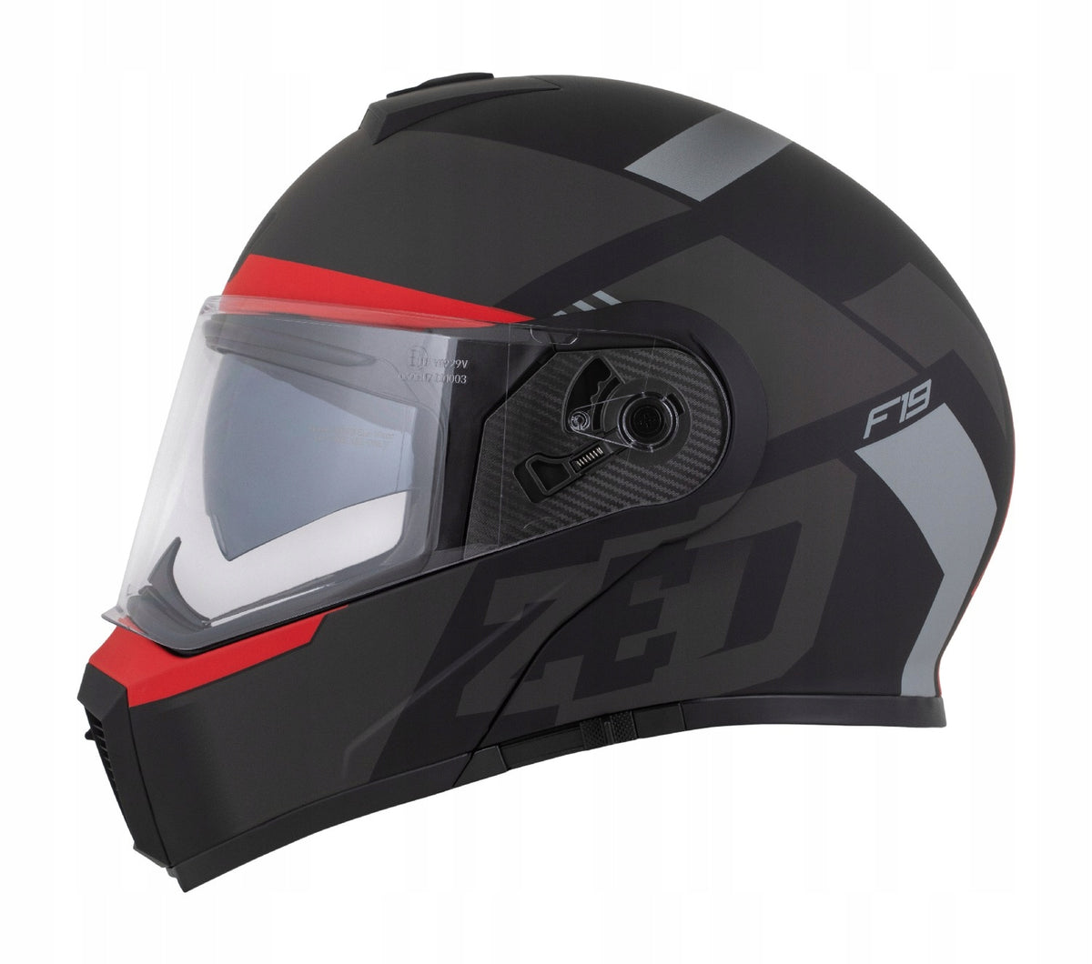 Motorcycle helmet ZED F19 XS 53 – 54 blenda antifog glass under intercom ECE2206 EAN (GTIN) 5902600800255