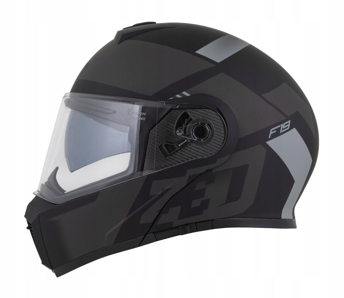 Motorcycle helmet ZED F19 XS 53-54 mat antifog glass for intercom ECE 22.06 Manufacturer's catalog number M140-2364-XS szczekowy