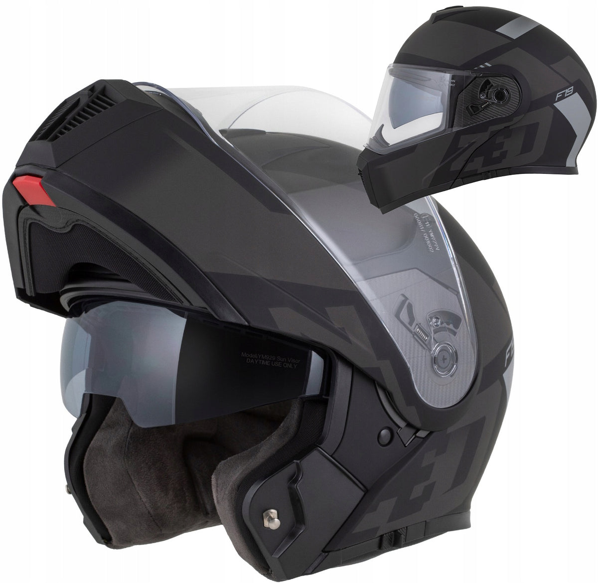 Motorcycle helmet ZED F19 XS 53-54 mat antifog glass for intercom ECE 22.06