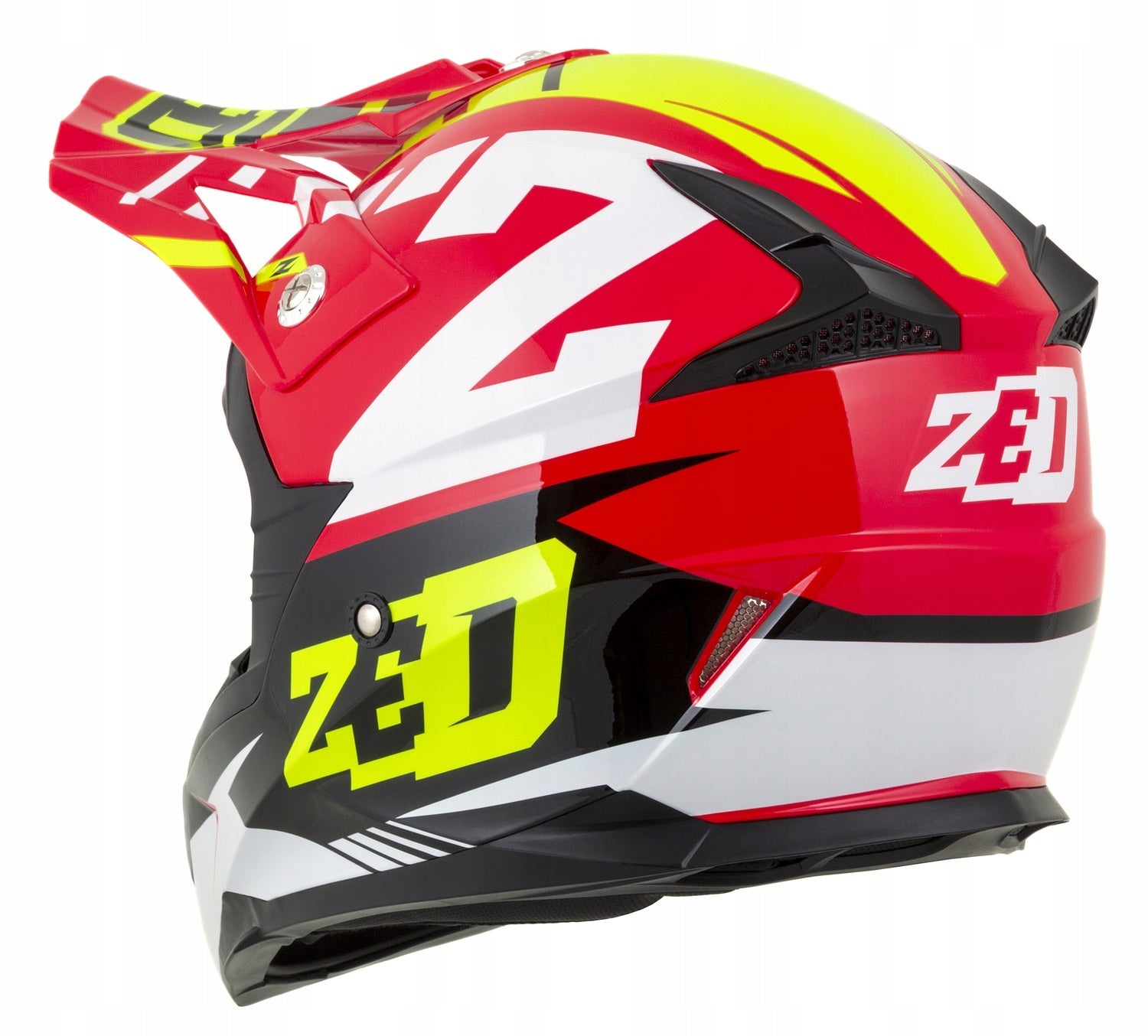 Motorcycle helmet cross ZED X1.9 fluo/red XS ECE 22.06 + goggles for intercom Packaging status original