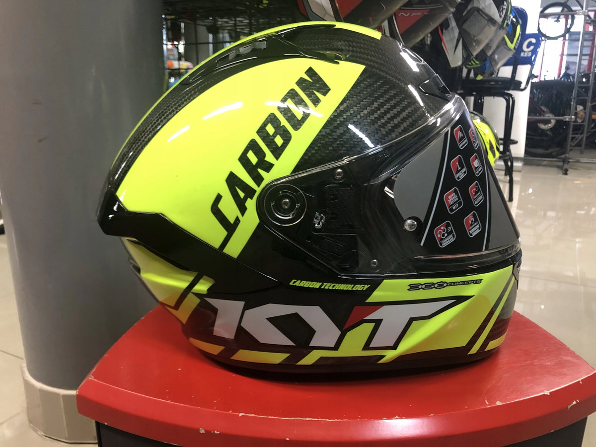 Motorcycle helmet for track KYT NX Race Carbon Lime S (55-56cm) 1350g
