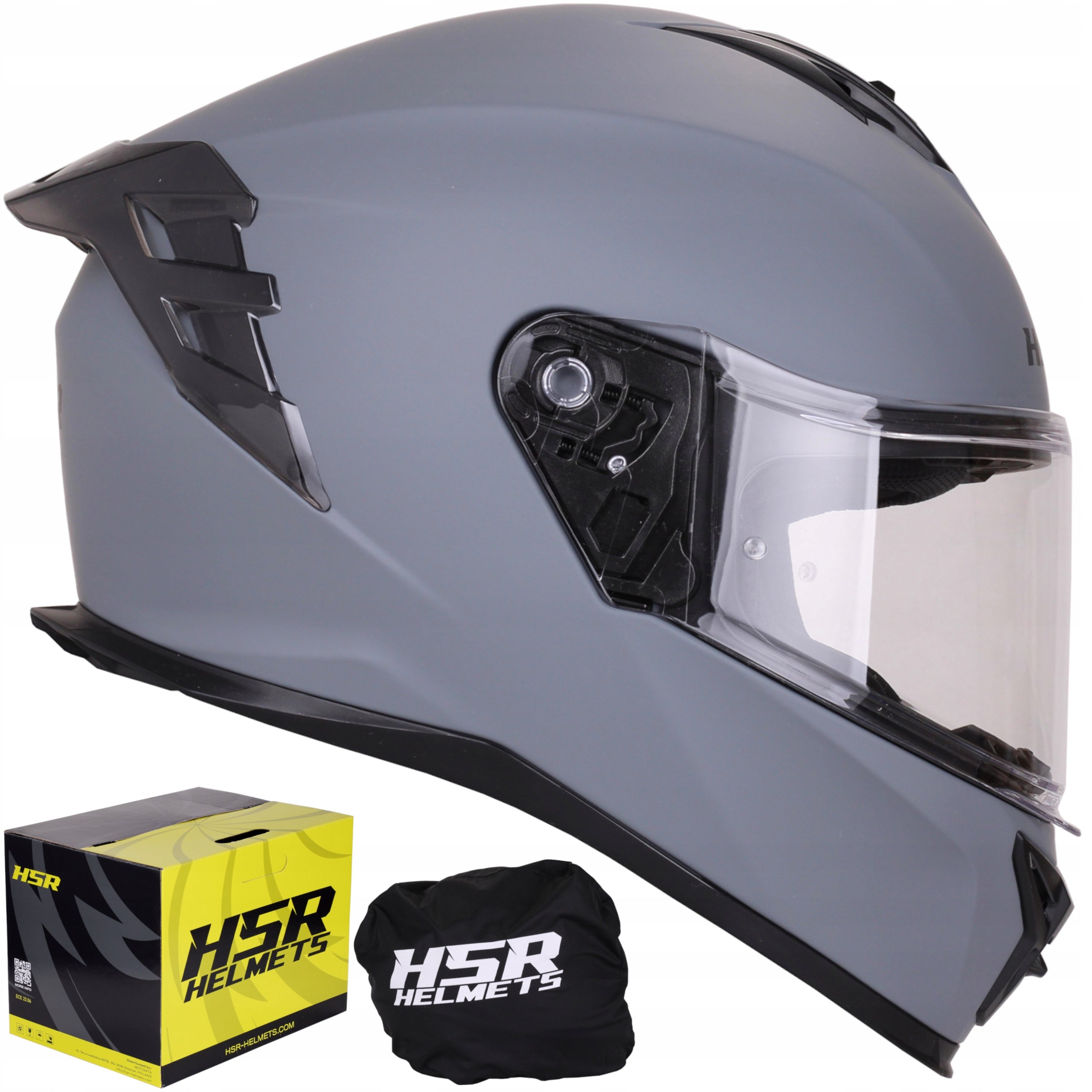 Motorcycle helmet integral for motorcycle HSR HS986 grey fast under Pinlock