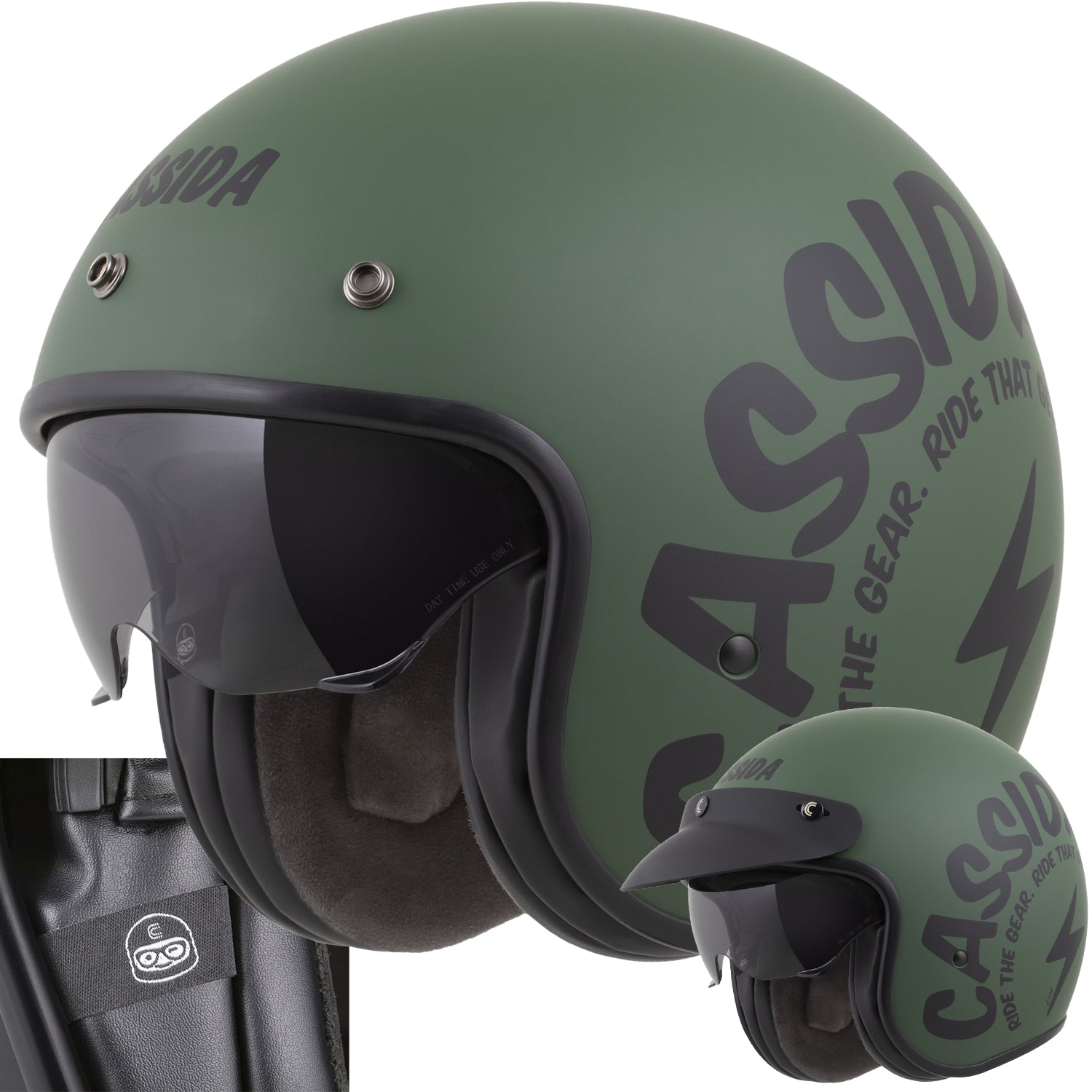 Motorcycle helmet open Cassida Oxygen mat XS 53-54 blend visor ECE22-06