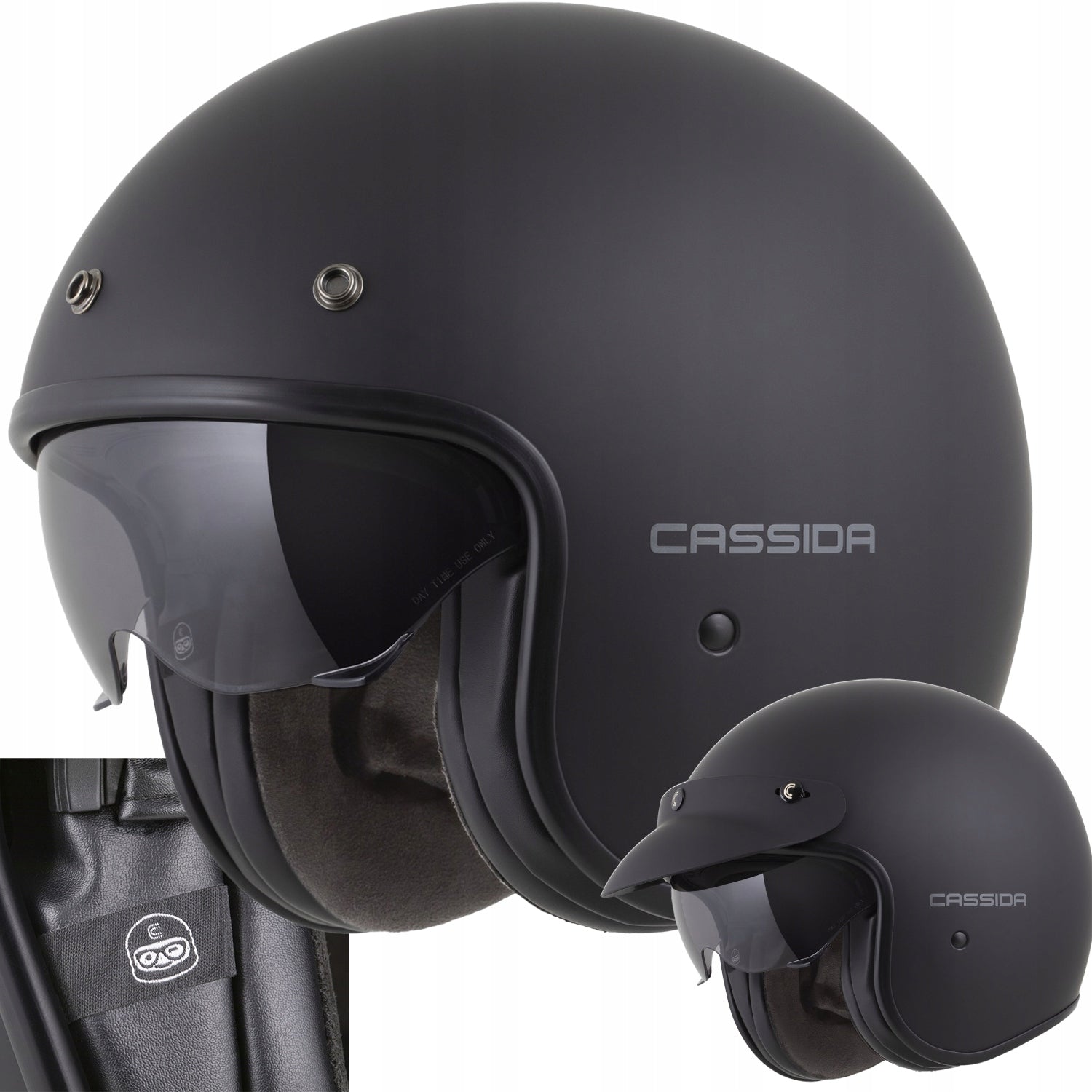 Motorcycle helmet open Cassida Oxygen mat XXL 63-64 blend visor ECE-06