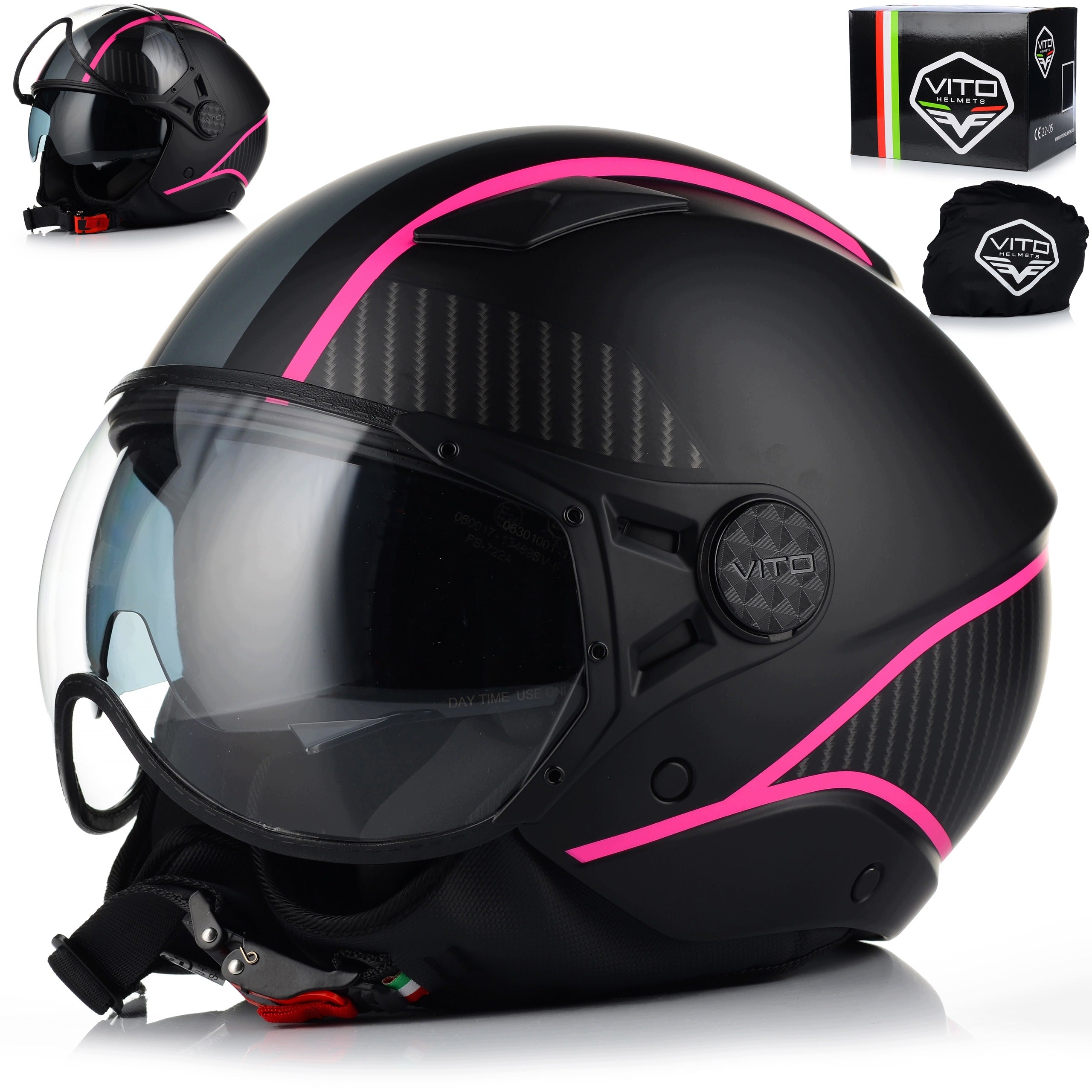 Motorcycle helmet open | VITO LAVORI | women's chopper scooter + BLENDA