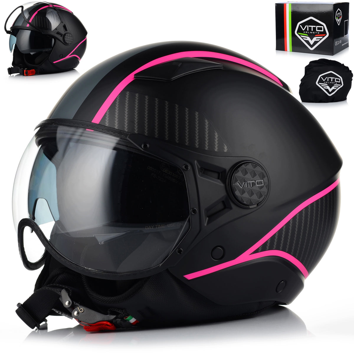 Motorcycle helmet open | VITO LAVORI | women's chopper scooter + BLENDA