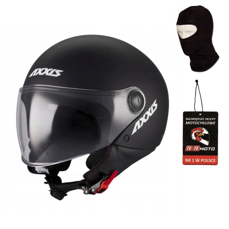 Motorcycle helmet open city scooter jet AXXIS SQUARE S SOLID A1 black Manufacturer's catalog number OF501B