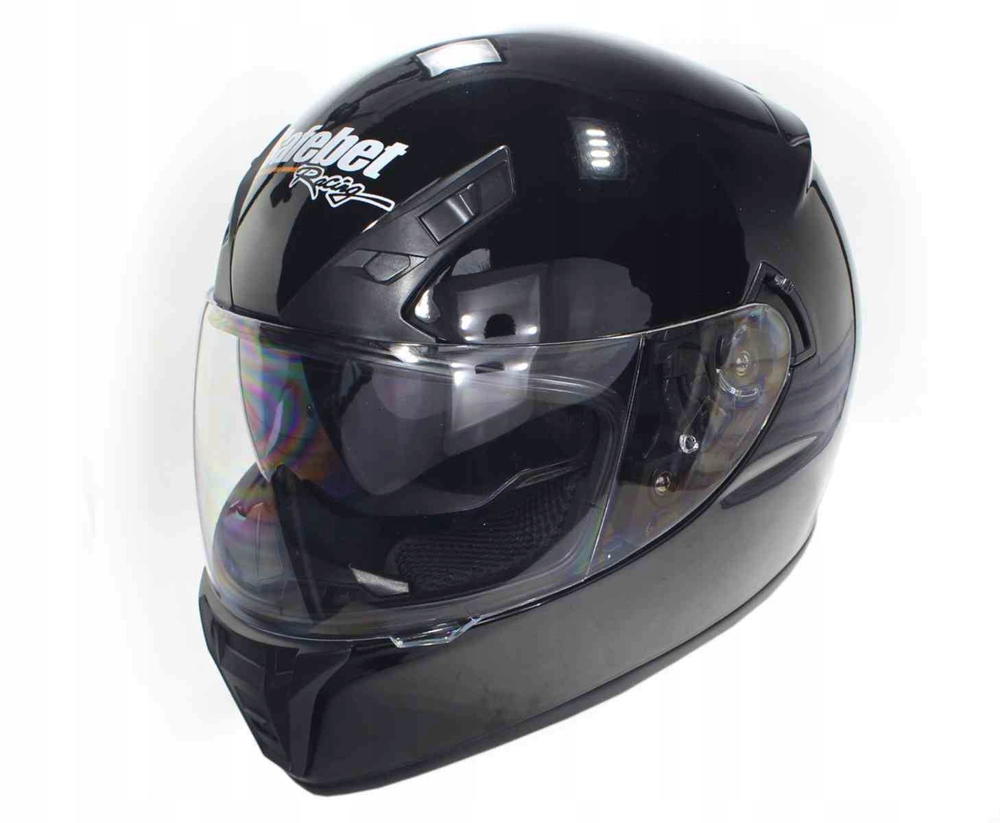 Motorcycle helmet polycarbonate black Safebet HF-125A S DOT FMVSS 218