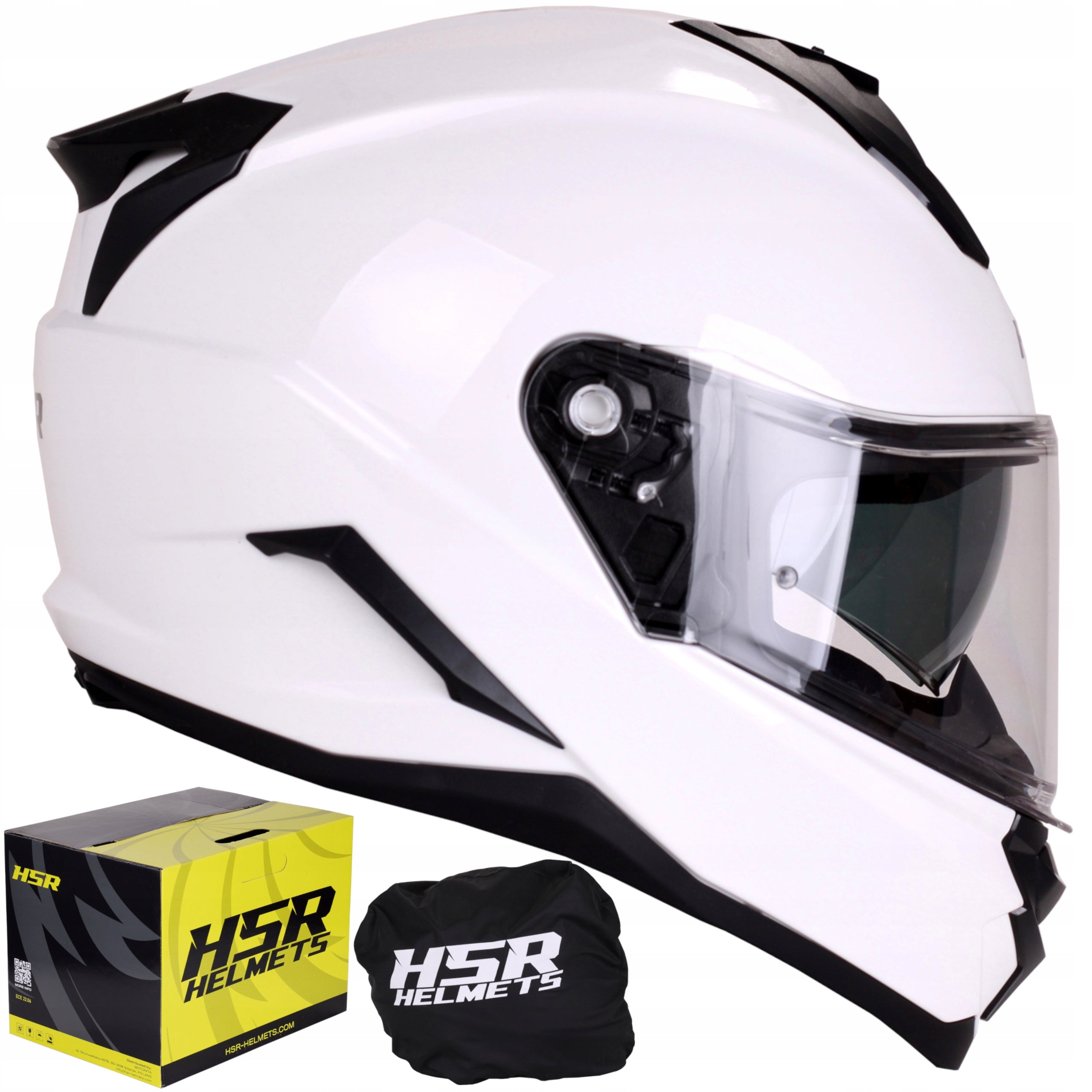 Motorcycle helmet scooter HSR HS983 white gloss blend under System Pinlock 22.06